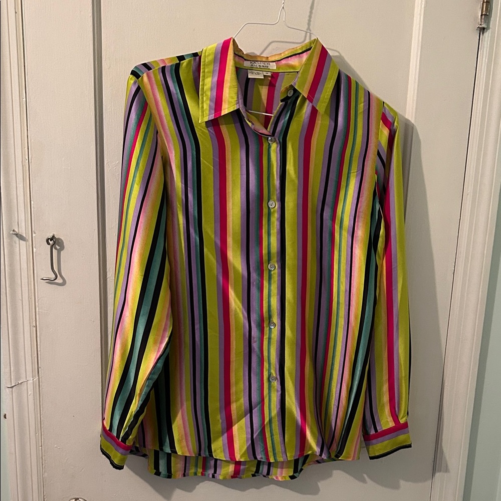Colorful Striped Button-Up Shirt